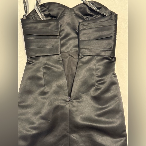 NEW Bill Levkoff Black Satin Strapless Cocktail Party Evening Prom Dress Size 6 - Picture 5 of 9